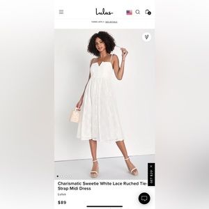 Lulu’s Charismatic Sweetie White Lace Dress - L NWT